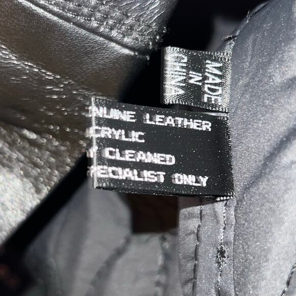 Donica Black Leather Jacket Women’s S Faux Fur Collar Double Breasted Mob Wife - Picture 8 of 10